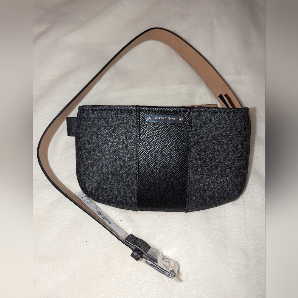 Michael Kors Signature Belt Bag/Fanny Pack Black and Smoke L/XL NWT